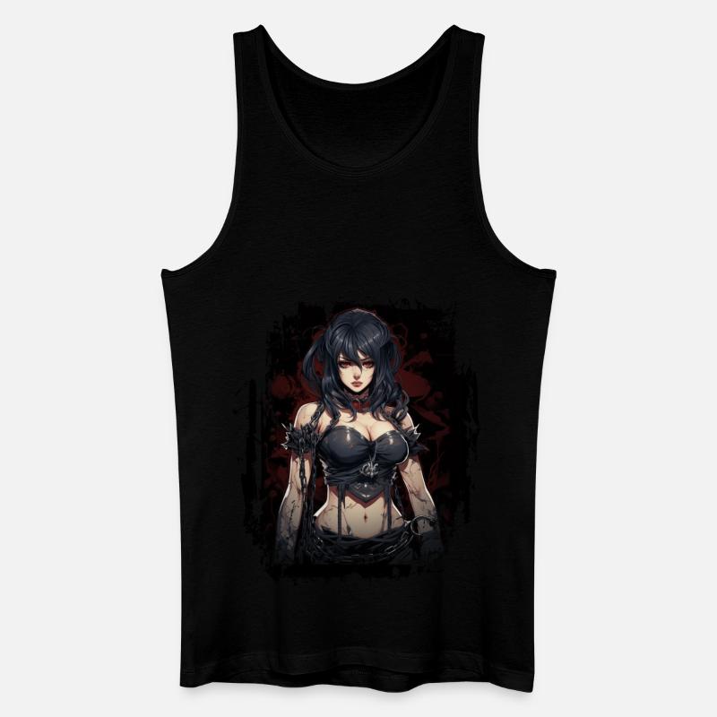Fittes Gothic Mädchen - Männer Bio Tank Top - Schwarz