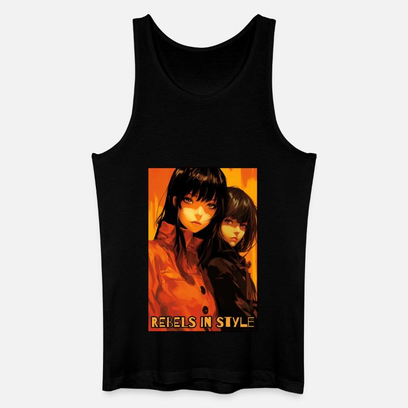 Rebellen mit Stil: Anime-Mädchen - Männer Bio Tank Top - Schwarz