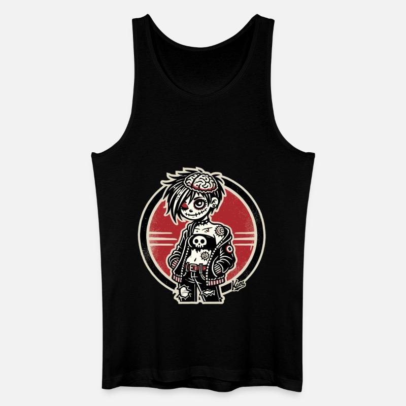 Cooles Emo-Zombie-Mädchen - Männer Bio Tank Top - Schwarz