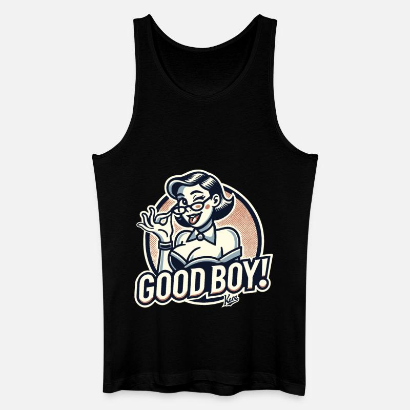 Schöne strenge Nerd-Dame: Braver Junge! - Männer Bio Tank Top - Schwarz