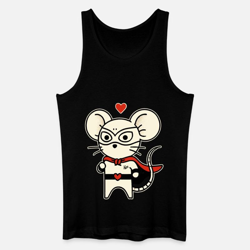 Maus Held der Liebe - Männer Bio Tank Top - Schwarz