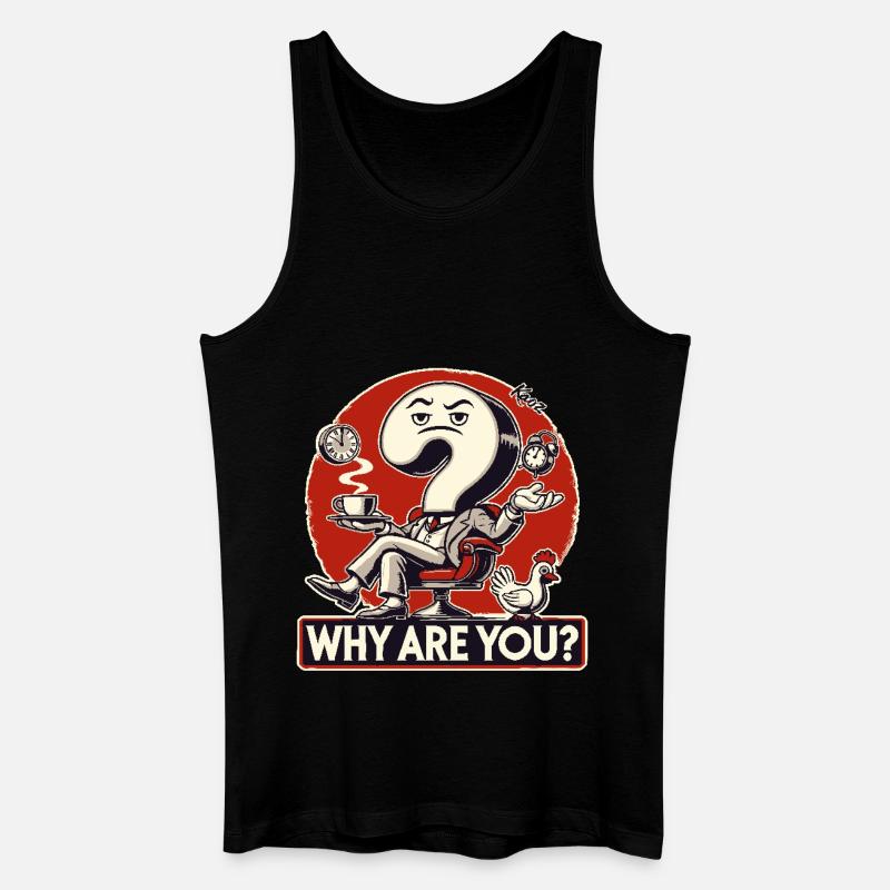 Warum existierst Du? Fragezeichen - Männer Bio Tank Top - Schwarz