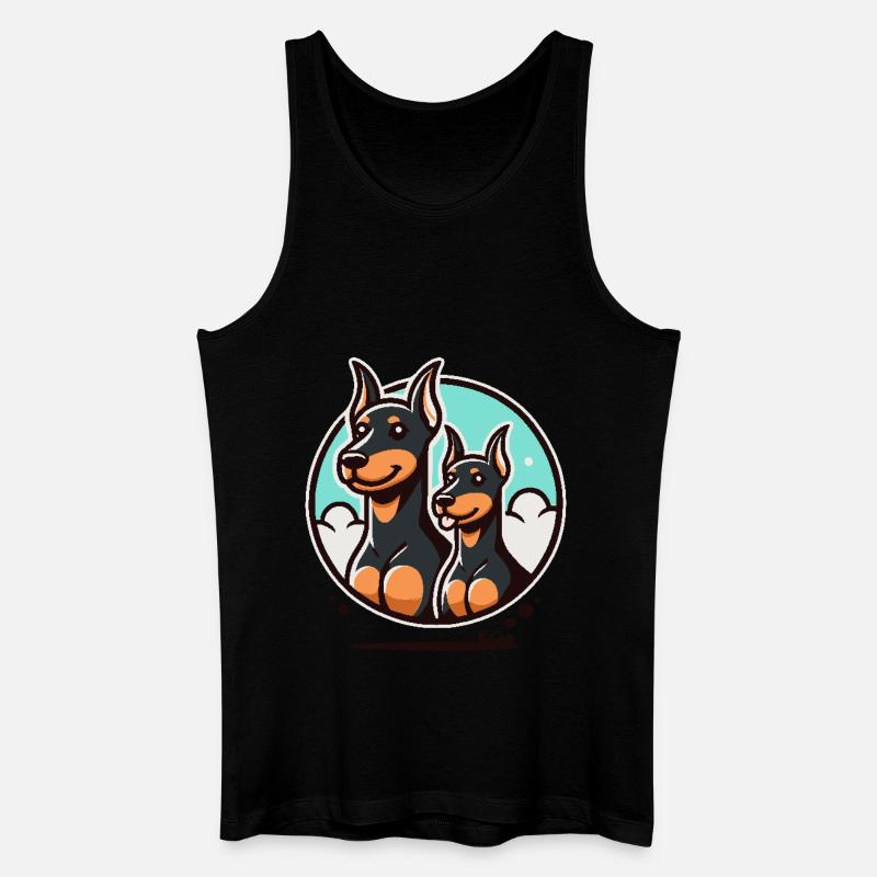 Lustige Dobermann-Hunde - Männer Bio Tank Top - Schwarz