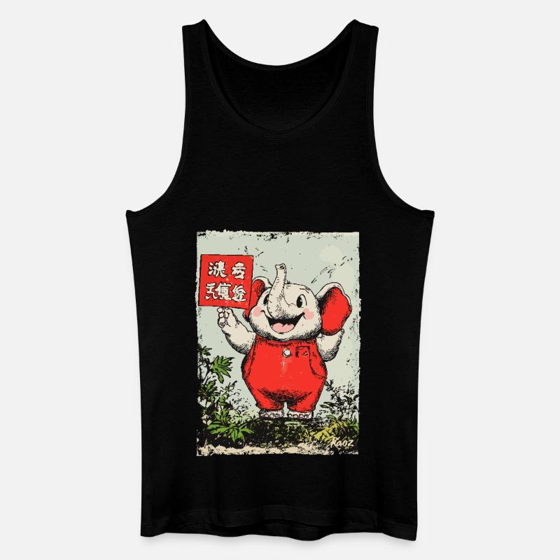 Fröhlicher kleiner Elefant - Männer Bio Tank Top - Schwarz