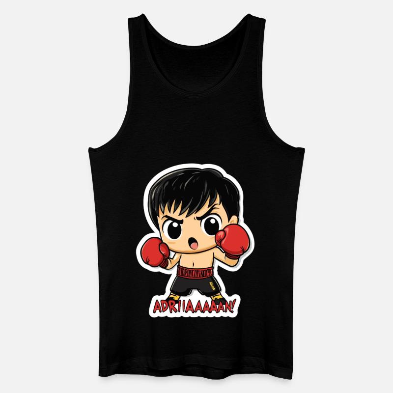 Chibi Boxer – Kampfgeist mit Kultzitat - Männer Bio Tank Top - Schwarz