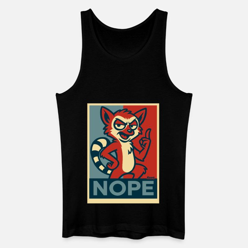 Frecher Lemur: Nein - Männer Bio Tank Top - Schwarz