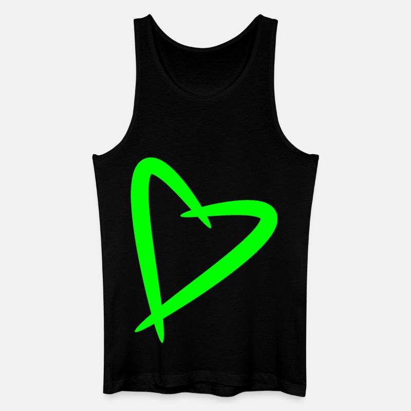 Herz Liebe Design - Männer Bio Tank Top - Schwarz