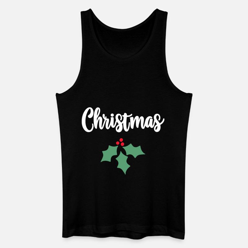 Weihnachts-Stechpalme - Männer Bio Tank Top - Schwarz