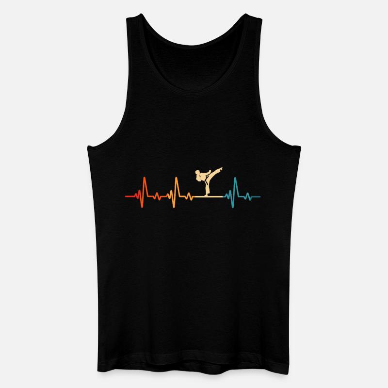 Karate Herzschlag - Männer Bio Tank Top - Schwarz