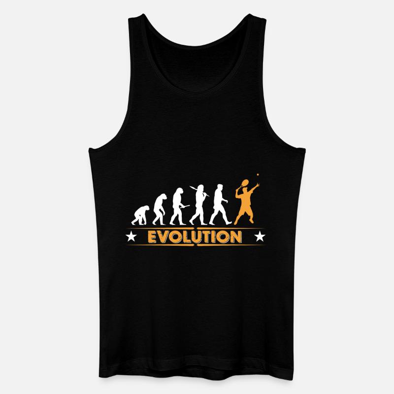 Tennis Evolution - orange/weiss - Männer Bio Tank Top - Schwarz
