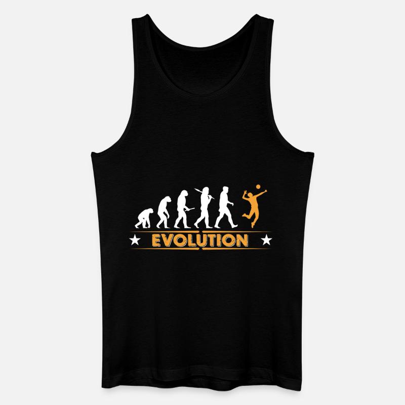 Volleyball Evolution - orange/weiss - Männer Bio Tank Top - Schwarz