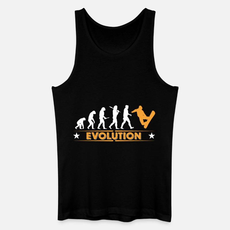 Snowboard Evolution - orange/weiss - Men’s Organic Tank Top - black