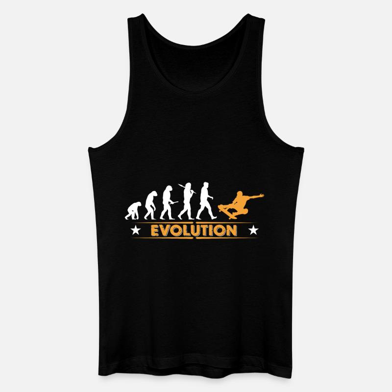 Skateboard Evolution - orange/weiss - Débardeur bio Homme - noir