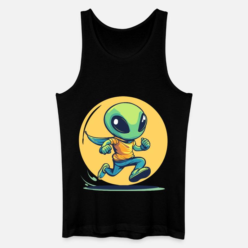 Laufender Alien im Comic-Stil - Männer Bio Tank Top - Schwarz