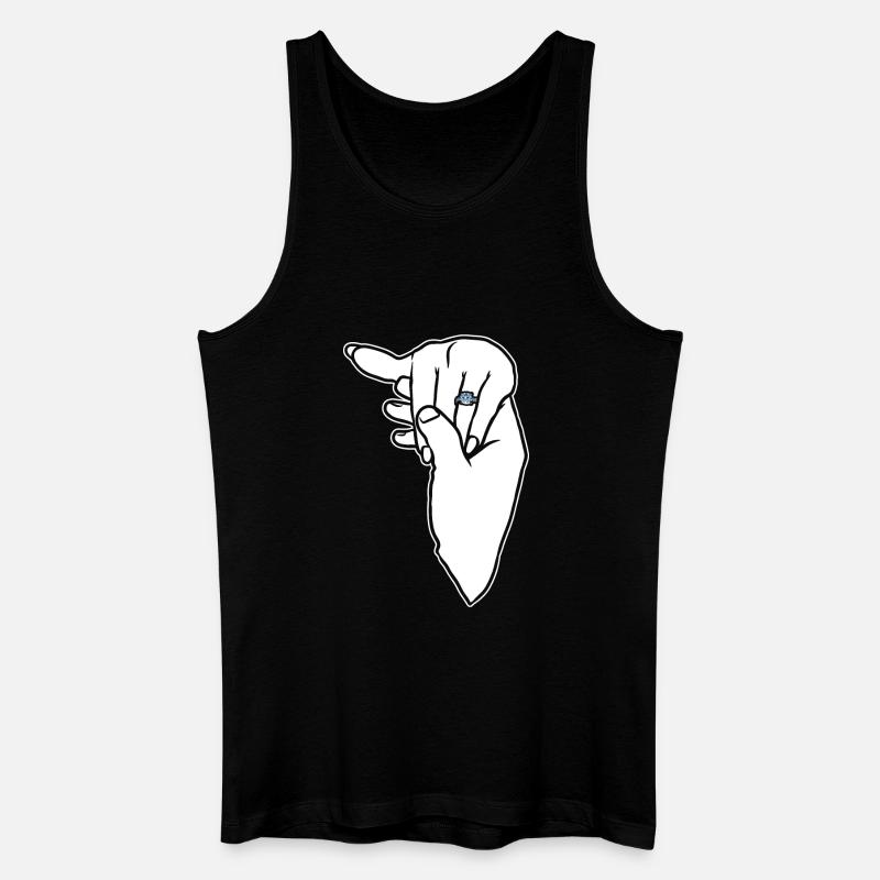 Verlobungs-Ehering-Hand - Männer Bio Tank Top - Schwarz