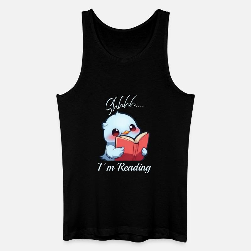 Vogel mit Buch - Männer Bio Tank Top - Schwarz