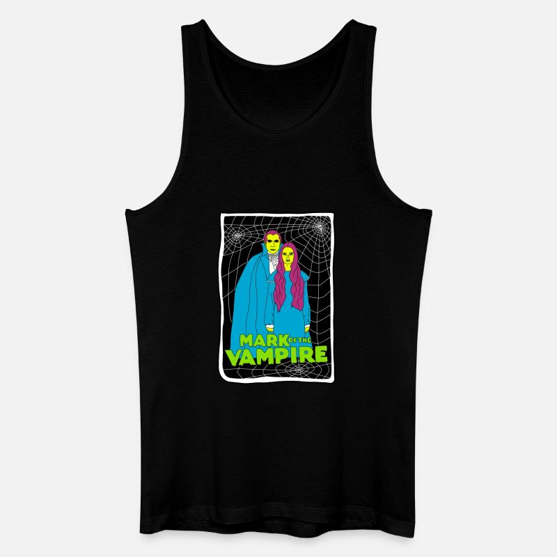 Vampire Duo with Spiderweb Background - Men’s Organic Tank Top - black