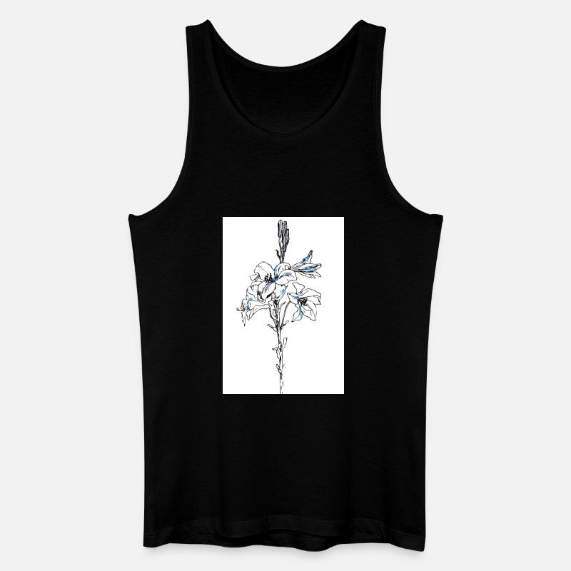 Blå liljer - Økologisk tanktop til mænd - sort