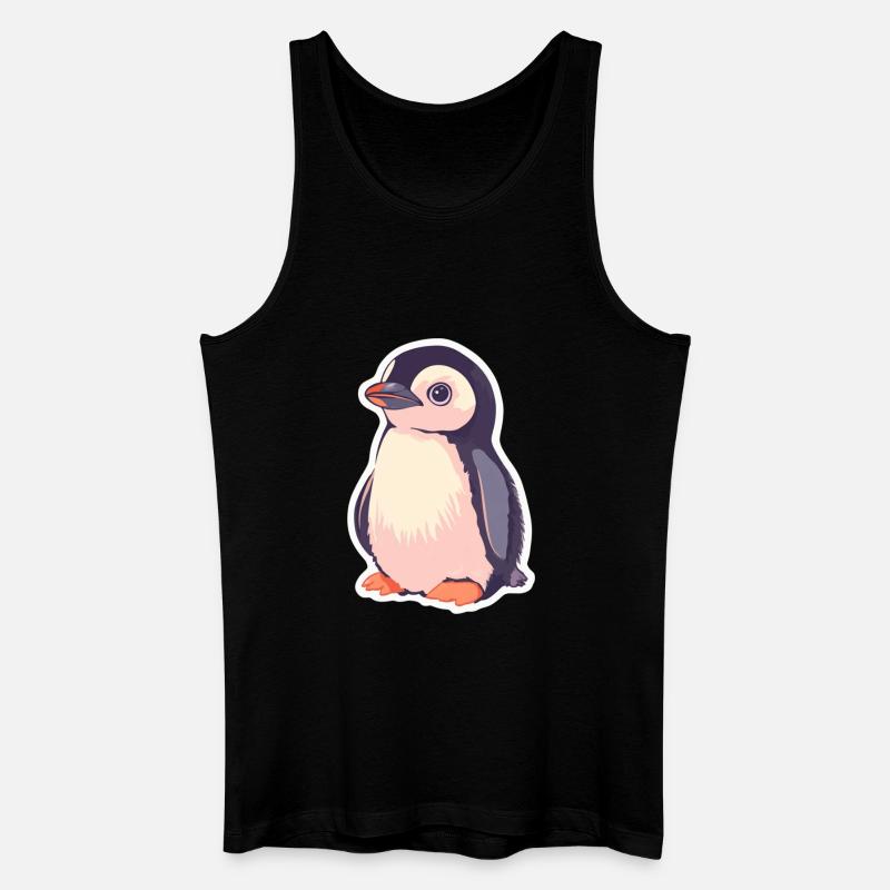 Pinguin - Männer Bio Tank Top - Schwarz