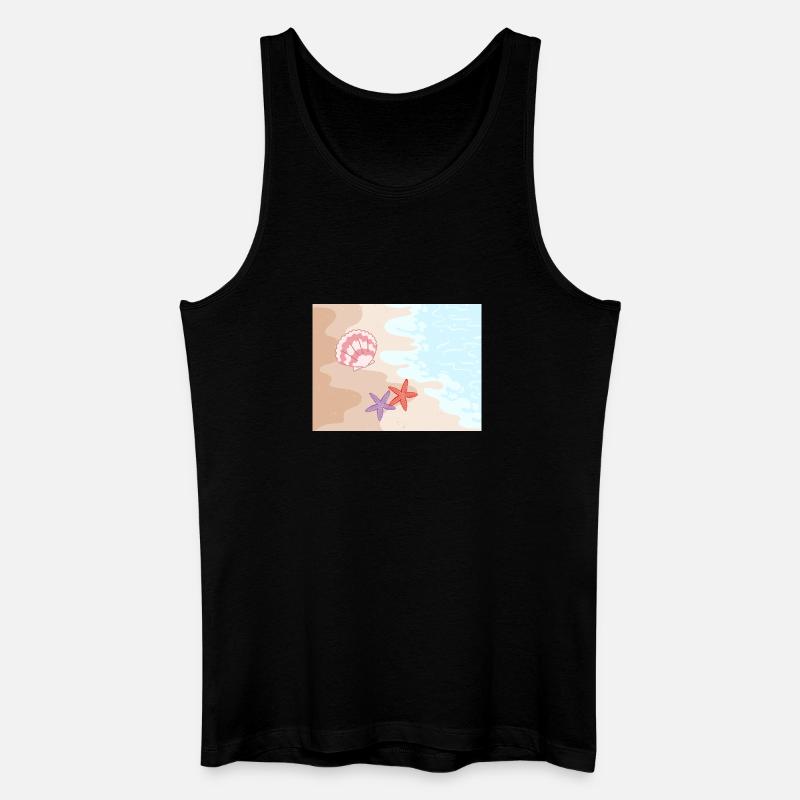 Summer beach starfish and shells - Men’s Organic Tank Top - black