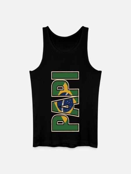 PAPI Brasil – Style rétro avec drapeaux - Débardeur bio Homme - noir