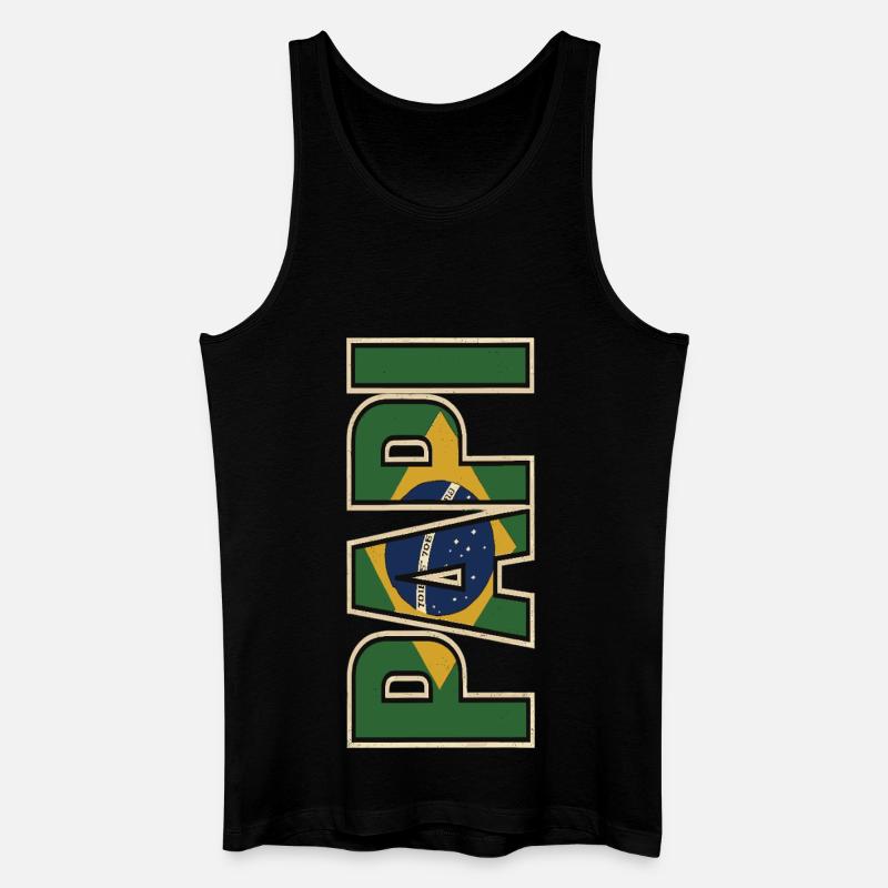 PAPI Brasil – Retro Style mit Flaggen - Männer Bio Tank Top - Schwarz
