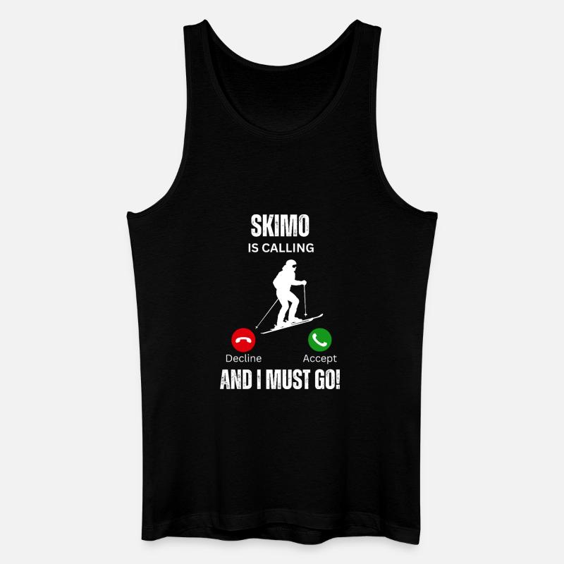 Skimo ruft - Männer Bio Tank Top - Schwarz