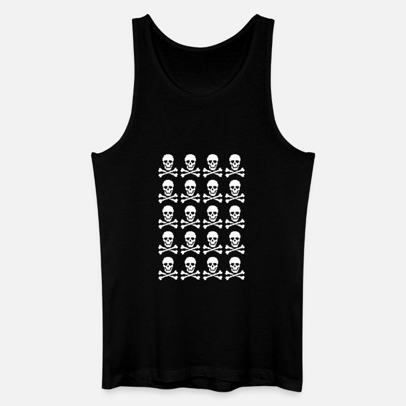 Skull & Crossbones Repeating Pattern - Men’s Organic Tank Top - black