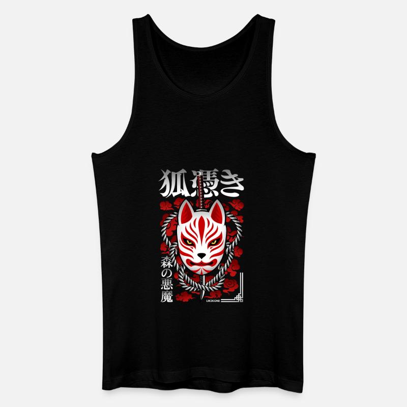 Japan Kitsune - Walddämon - Männer Bio Tank Top - Schwarz