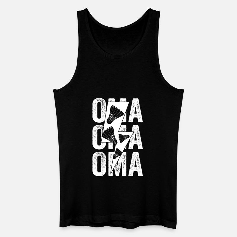 Federball Oma Großmutter Badminton - Männer Bio Tank Top - Schwarz