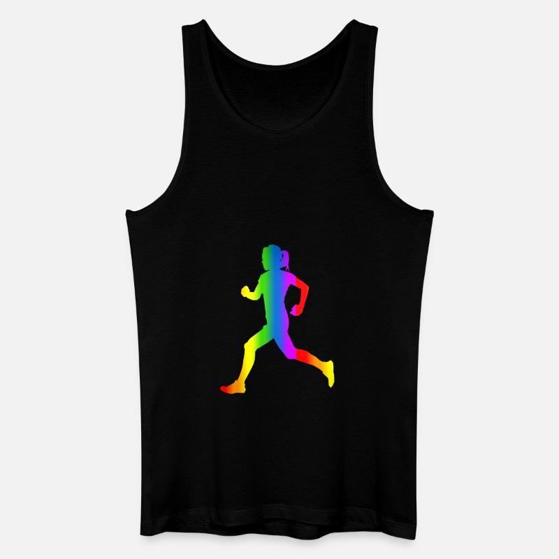 Bunter Läuferin Regenbogen - Männer Bio Tank Top - Schwarz
