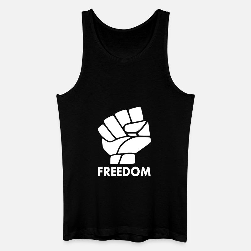 Freiheit - Männer Bio Tank Top - Schwarz