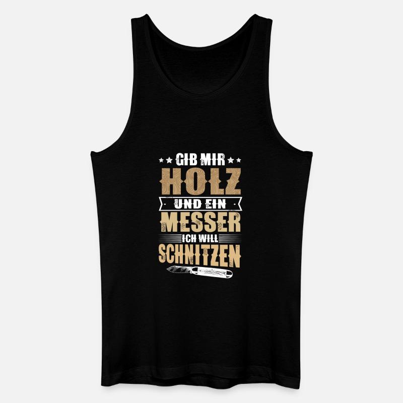 Schnitzen Holz - Männer Bio Tank Top - Schwarz