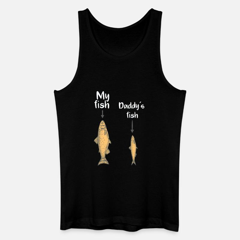 My fish, Daddy´s fish - Männer Bio Tank Top - Schwarz