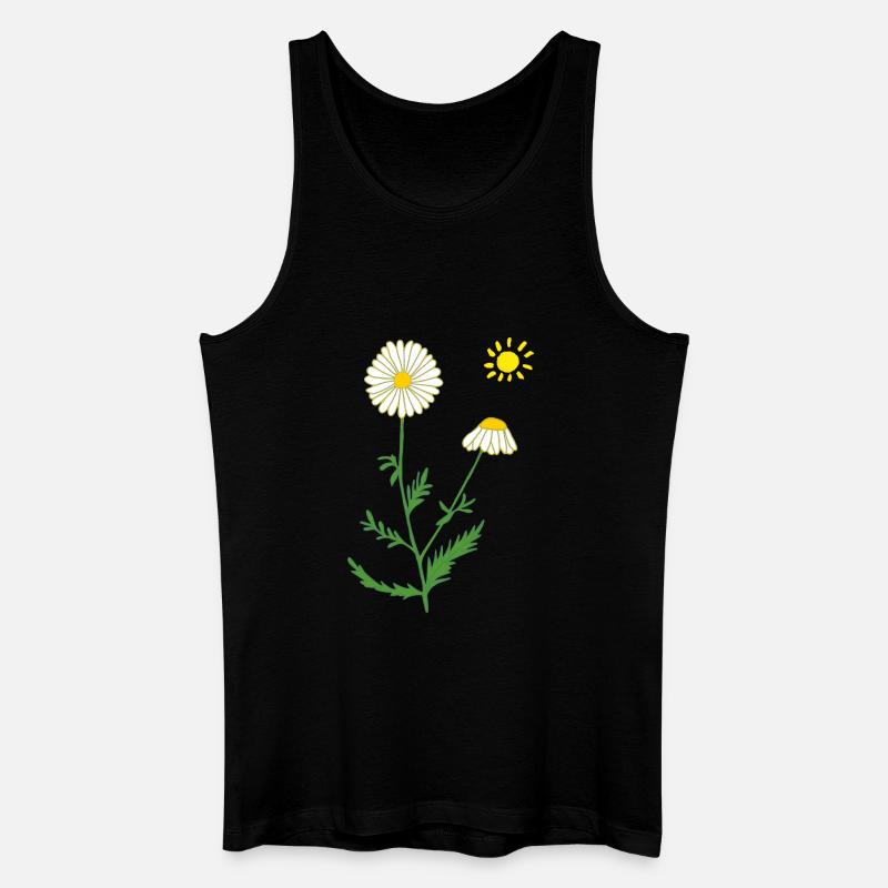 kamille mit sonne - Männer Bio Tank Top - Schwarz