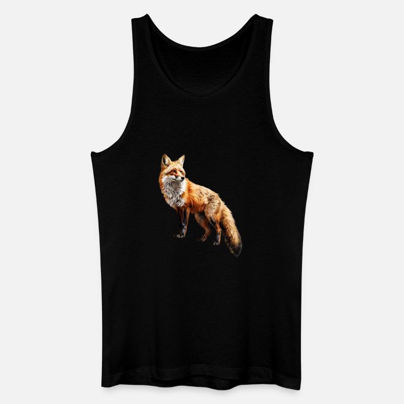 Roter Fuchs – Wildtier Alpen Design - Männer Bio Tank Top - Schwarz