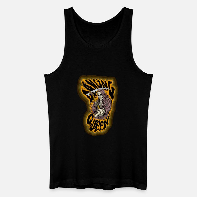 Todessensenmann mit Feuer - Männer Bio Tank Top - Schwarz