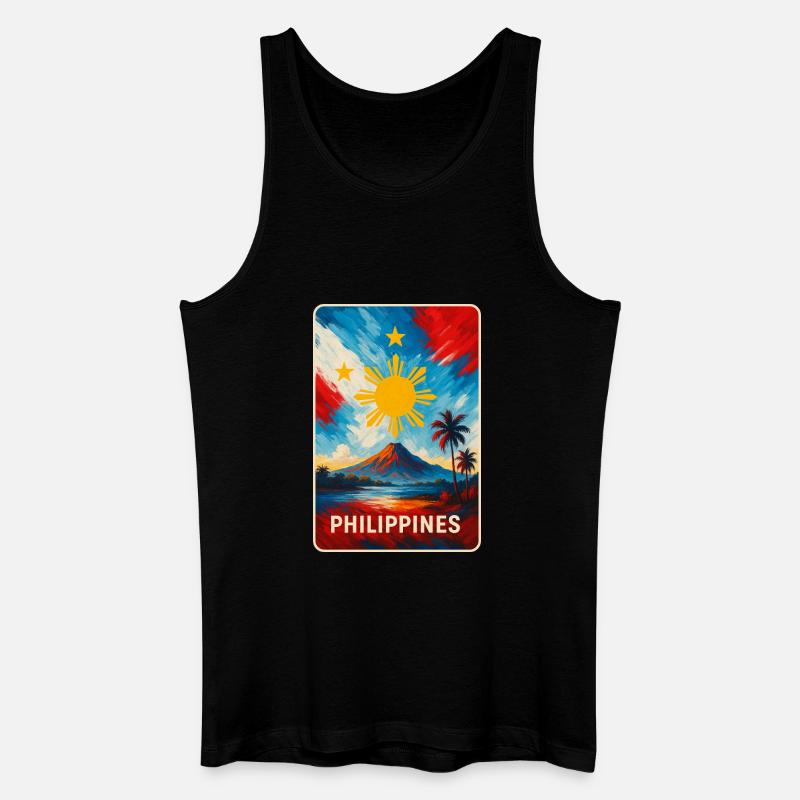 Philippinen Flaggen Design - Männer Bio Tank Top - Schwarz