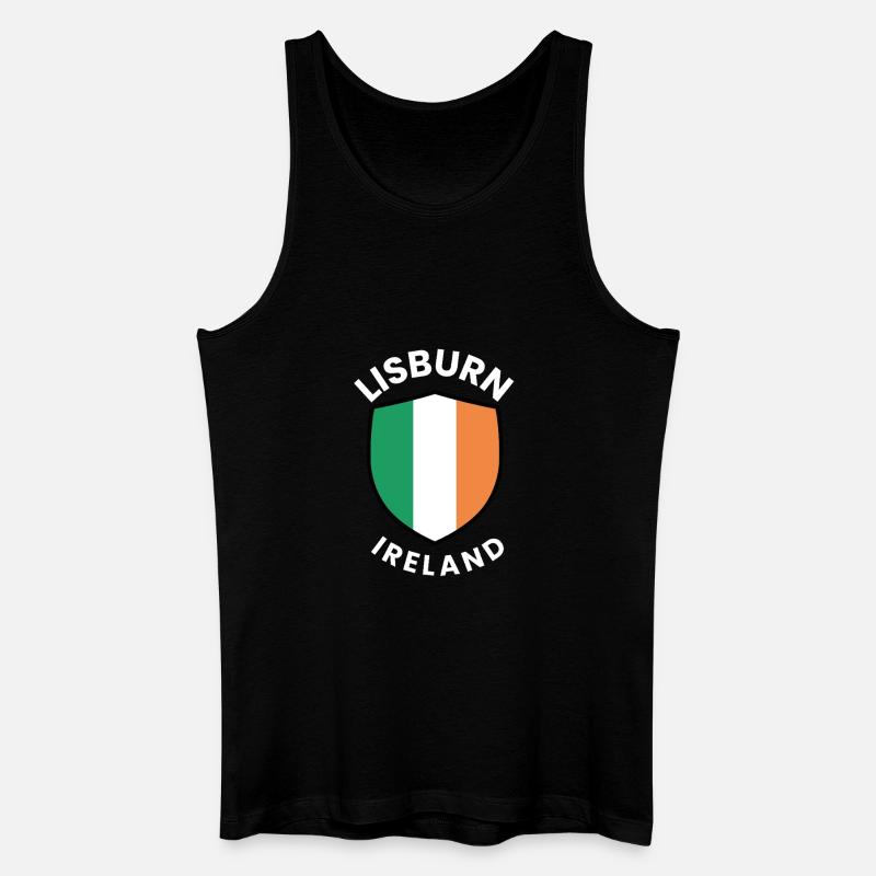 Lisburn Shield Irish Flag Tee - Männer Bio Tank Top - Schwarz