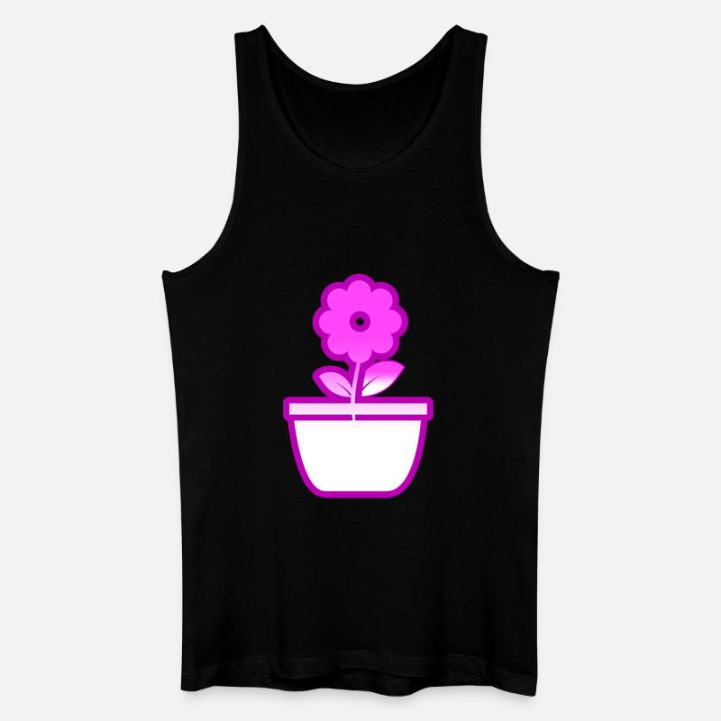 Blume - Männer Bio Tank Top - Schwarz