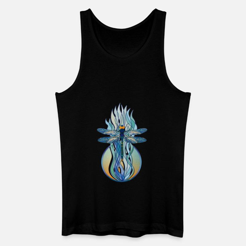 Libelle Jugendstil - Männer Bio Tank Top - Schwarz