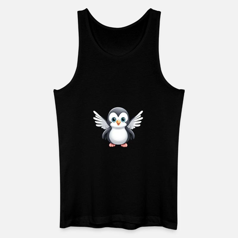 Süßer Pinguin Engel - Männer Bio Tank Top - Schwarz