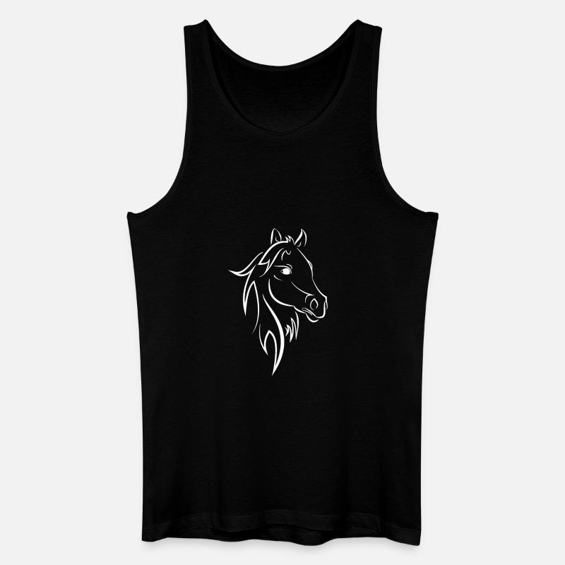 Pferd - Männer Bio Tank Top - Schwarz