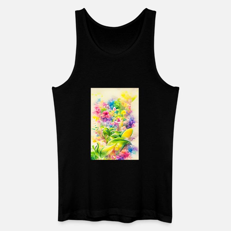 Blumen Kunst - Männer Bio Tank Top - Schwarz