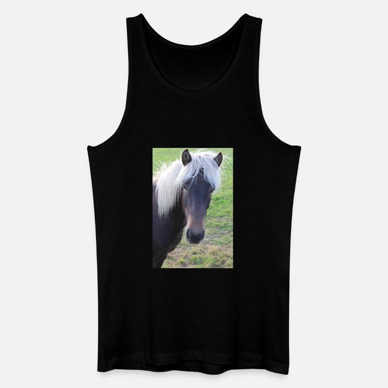 Pferd Pferdeposter - Männer Bio Tank Top - Schwarz