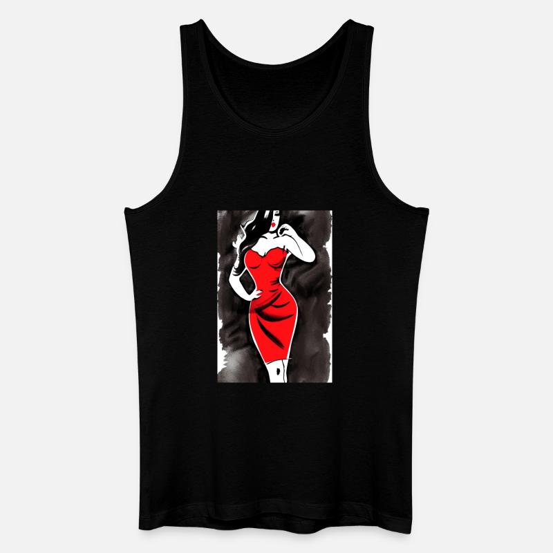 Pin up 2 - Männer Bio Tank Top - Schwarz