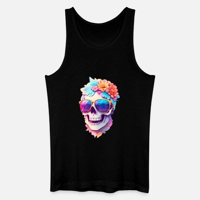 Totenkopf - Männer Bio Tank Top - Schwarz