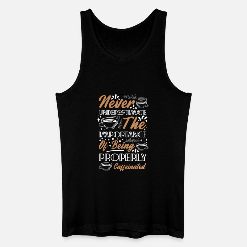 Never Underestimate Coffee - Männer Bio Tank Top - Schwarz