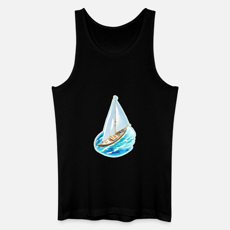 Segelschiff - Männer Bio Tank Top - Schwarz
