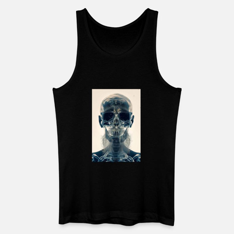 Röntgen Hipster Schädel - Männer Bio Tank Top - Schwarz